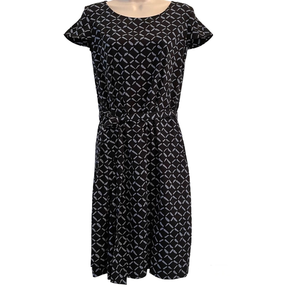 SHADE shift dress/Pockets and belt XS NEW black blue